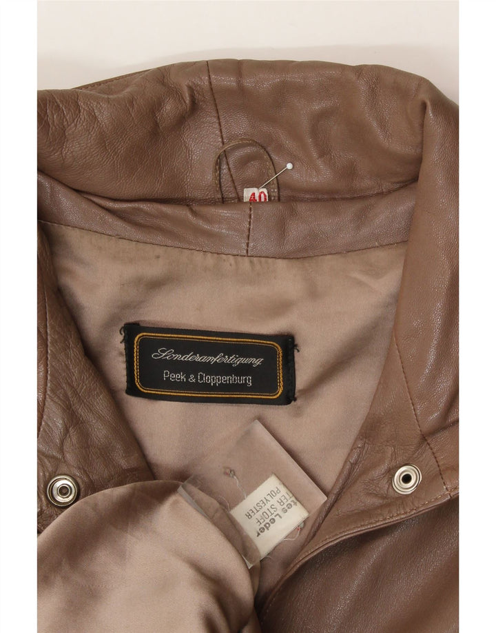 PEEK & CLEPPENBURG Womens Leather Jacket EU 40 Medium Brown Leather Vintage Peek & Cleppenburg and Second-Hand Peek & Cleppenburg from Messina Hembry 