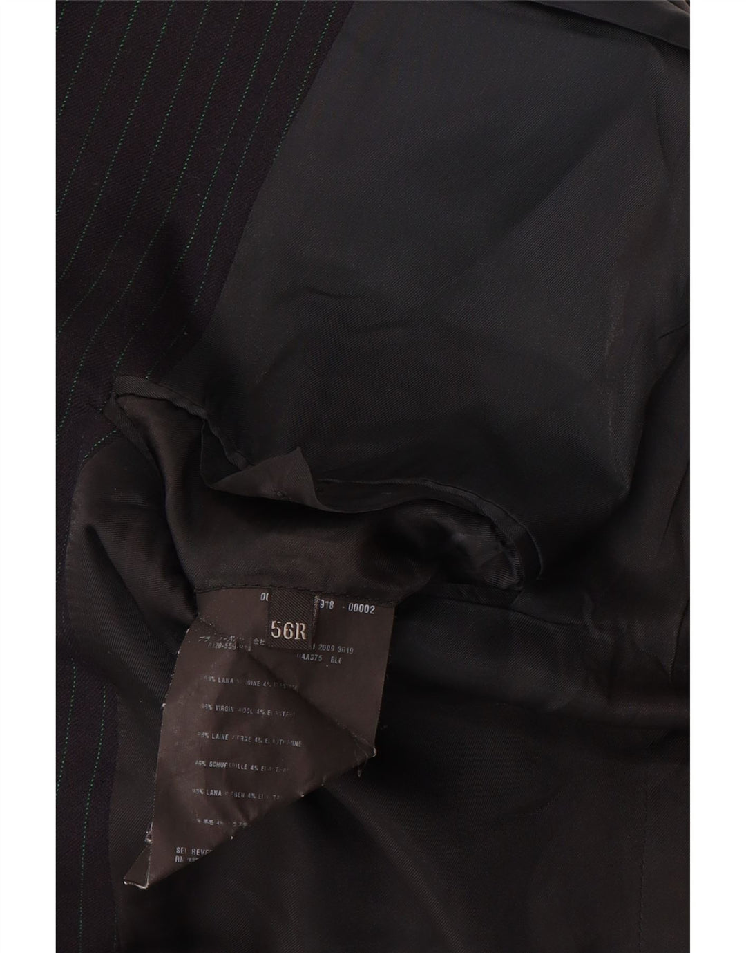 Prada Chaqueta tipo blazer de 3 botones para hombre Talla 56 2XL Lana virgen a rayas negras