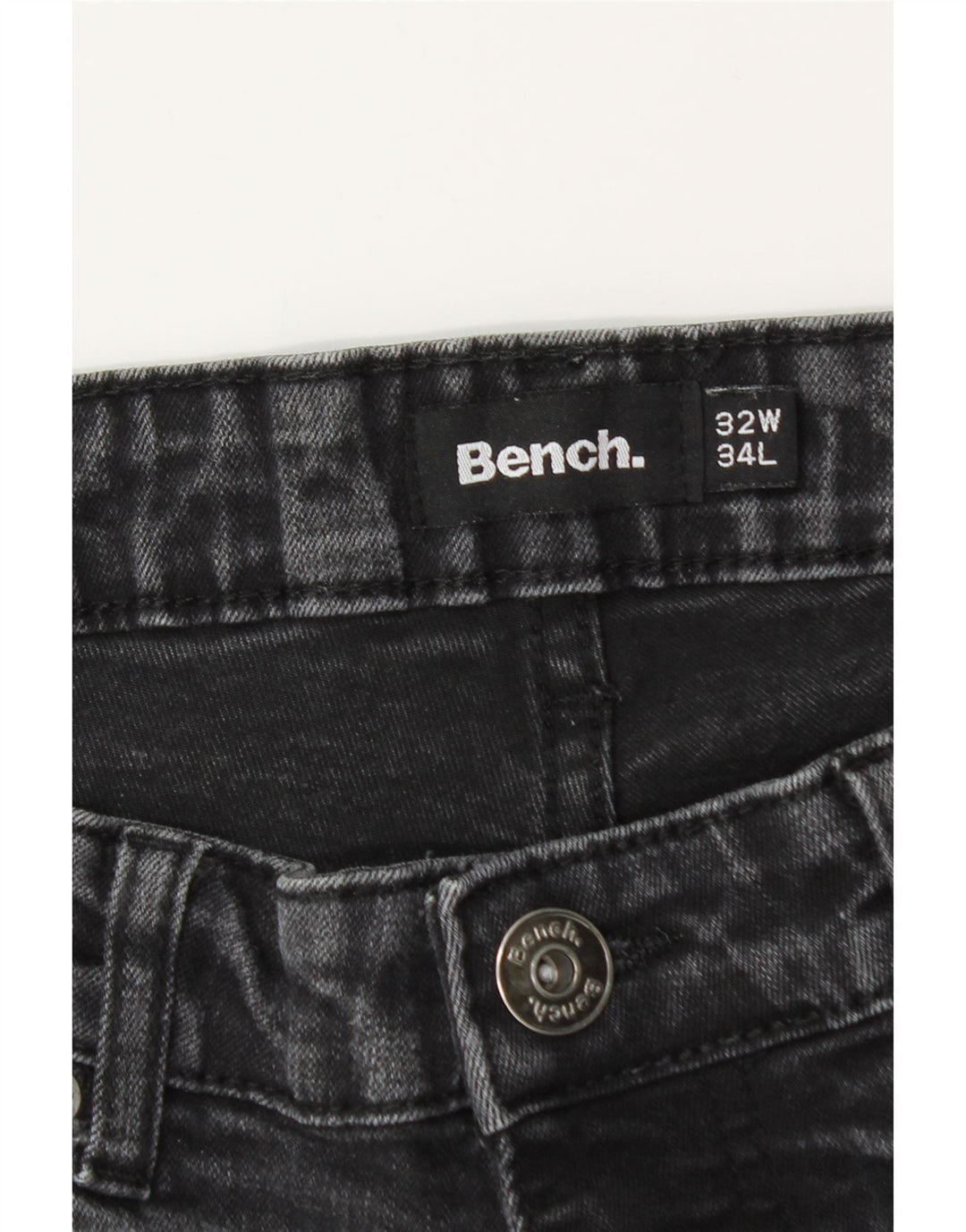 Vaqueros ajustados para hombre Bench W32 L32 Algodón negro