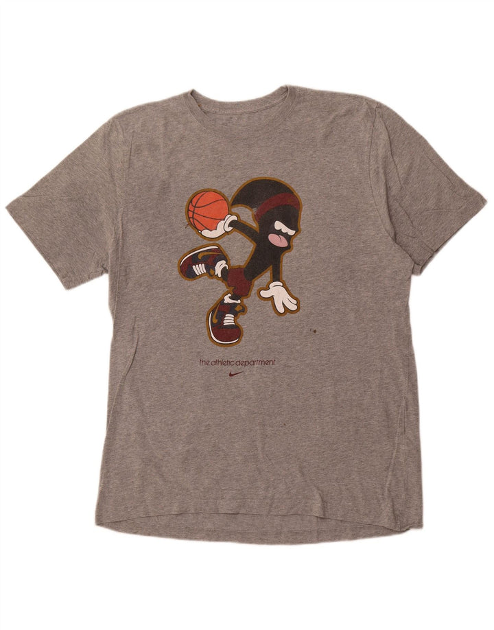 NIKE Camiseta gráfica de ajuste estándar para hombre XL Algodón gris