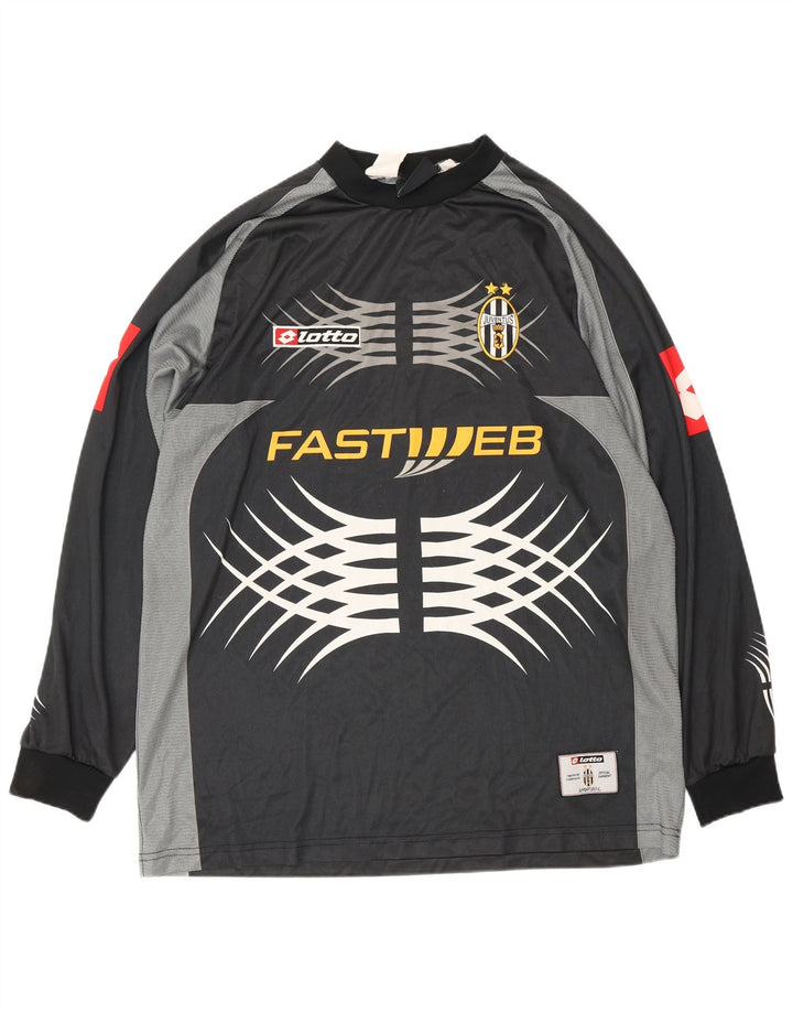 LOTTO Mens Juventus 2001-2002 Home Graphic Jersey Top Grande Negro Deportes
