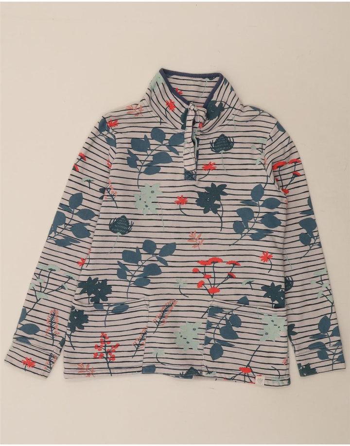 JOULES Sudadera con cuello y botones para mujer UK 10 Small White Floral