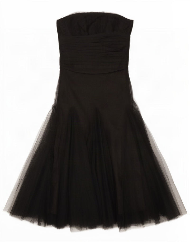 Monsoon Vestido extragrande sin tirantes para mujer UK 8 Small Poliéster negro