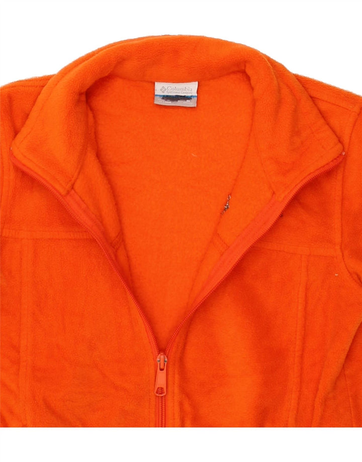COLUMBIA Girls Fleece Jacket 10-11 Years Medium Orange Polyester Vintage Columbia and Second-Hand Columbia from Messina Hembry 