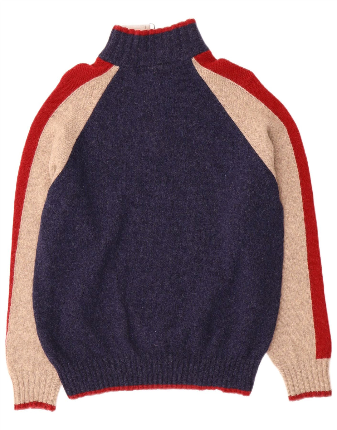 Jersey North Sails Hombre Con Cremallera Y Cuello En Lana Color Block Azul Marino Medio