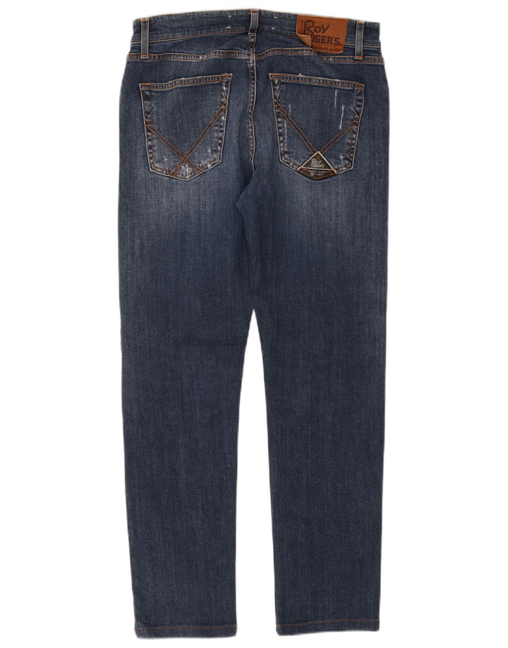 Roy Rogers Vaqueros ajustados desgastados para hombre W34 L29 Algodón azul