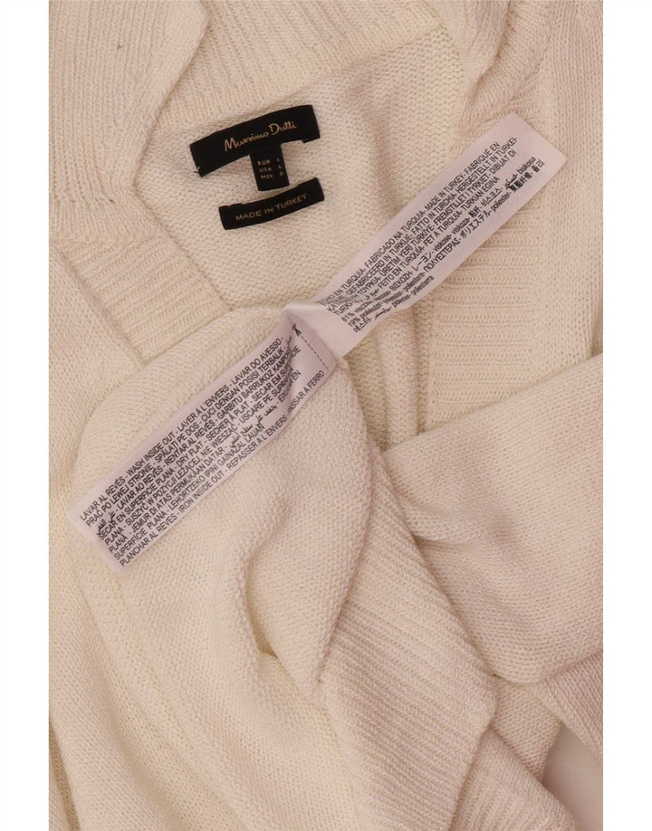 Massimo Dutti Jersey de cuello polo para mujer, talla 40, color blanco