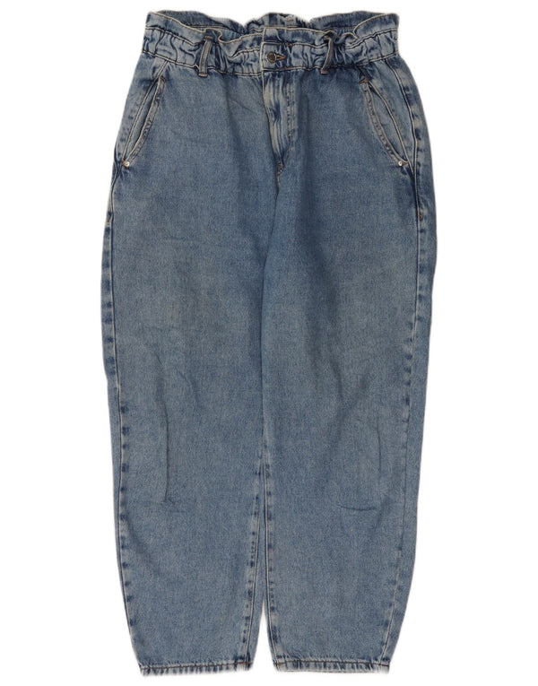 Zara Vaqueros recortados de cintura alta para mujer EU 40 Medium W30 L24 Algodón azul