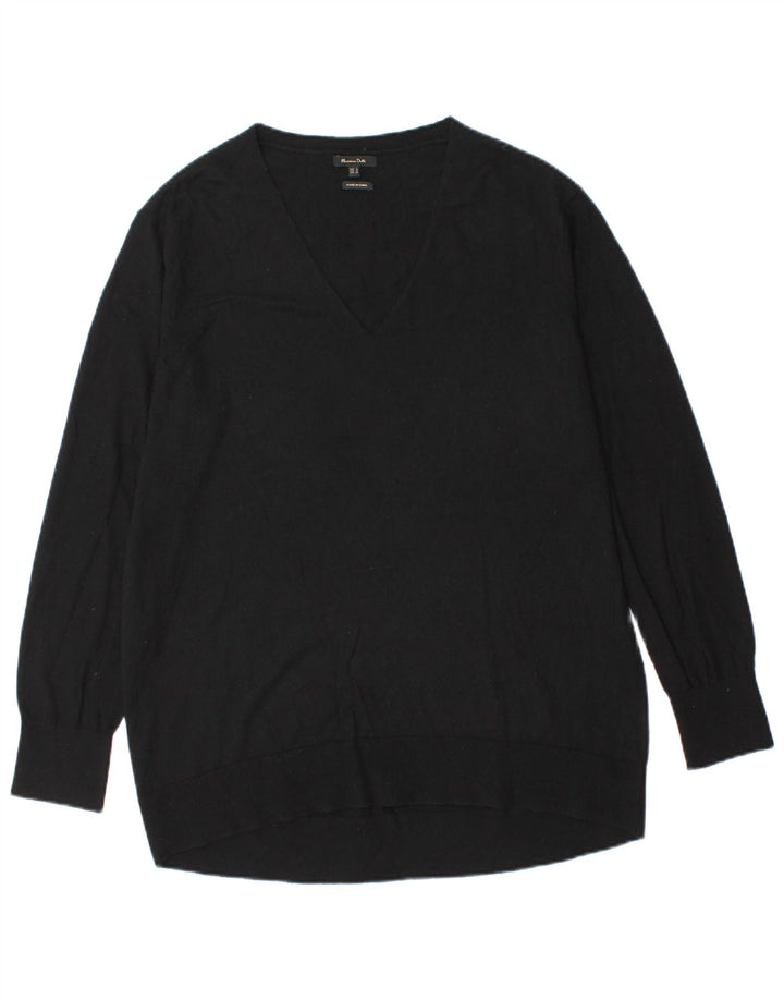 Massimo Dutti Hombre Jersey Con Cuello En V Jersey Small Negro