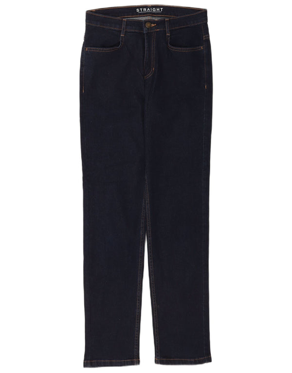 Marks & Spencer Vaqueros rectos para mujer UK 10 Small W28 L30 Azul marino Algodón