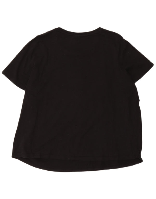 Ellesse Camiseta gráfica para mujer Top UK 36 5XL Algodón negro
