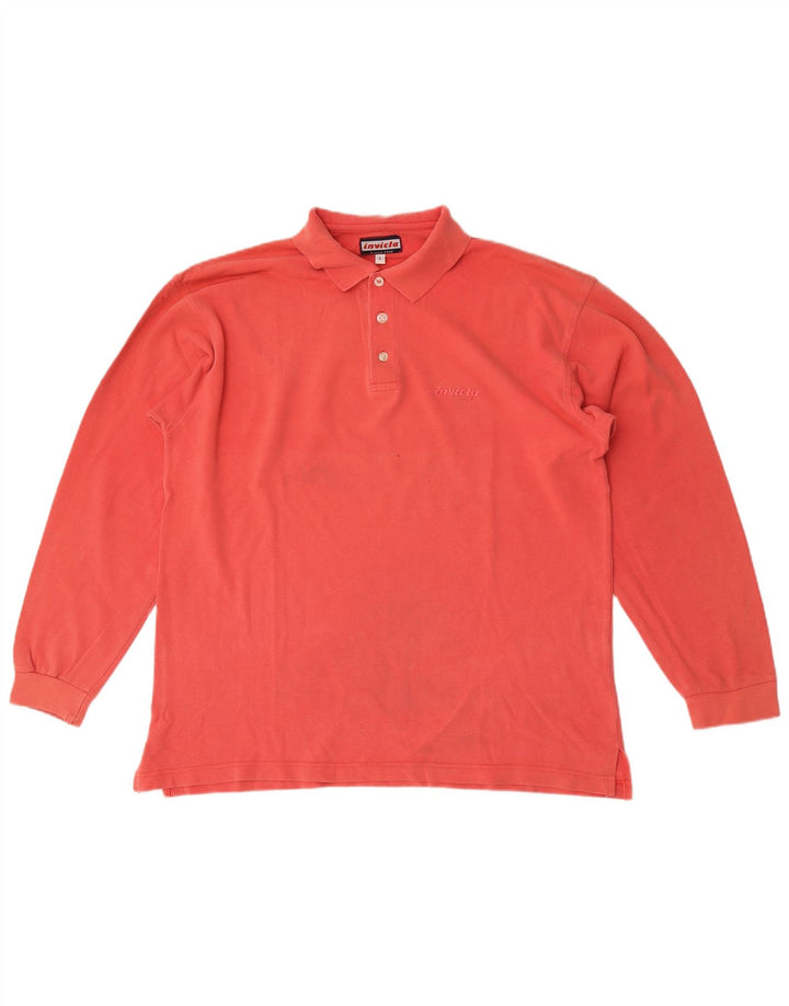 Polo Invicta de manga larga para hombre de algodón rojo grande