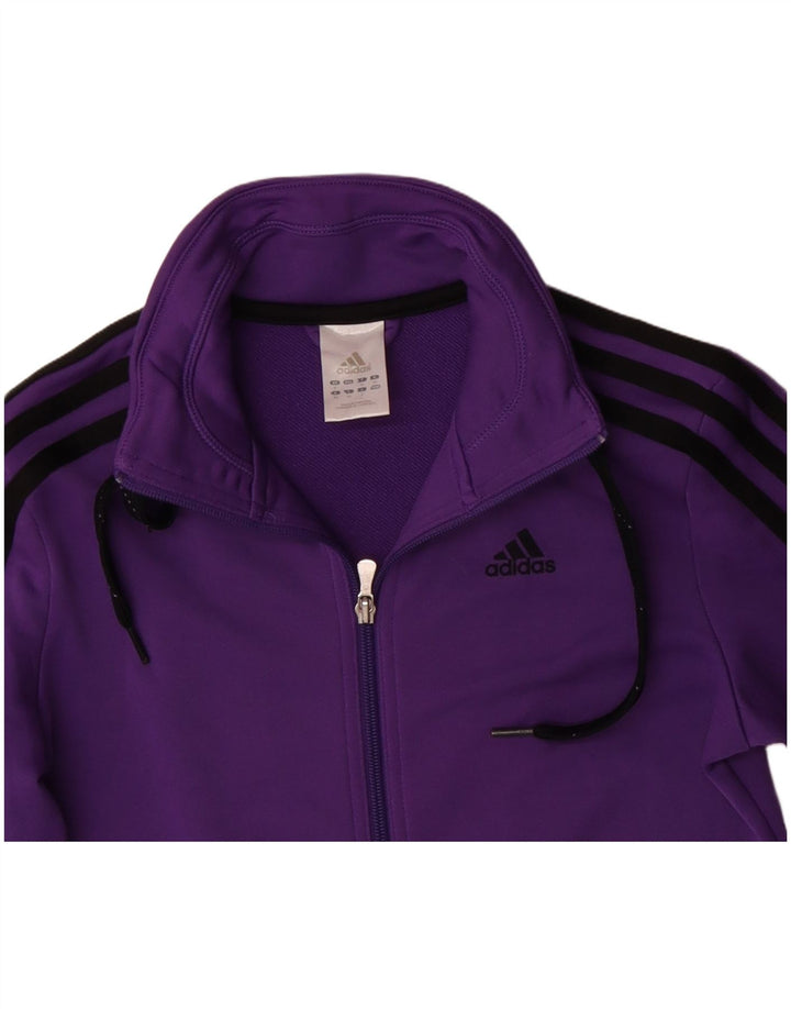 ADIDAS Chaqueta de chándal para mujer UK 10 Small Púrpura Poliéster