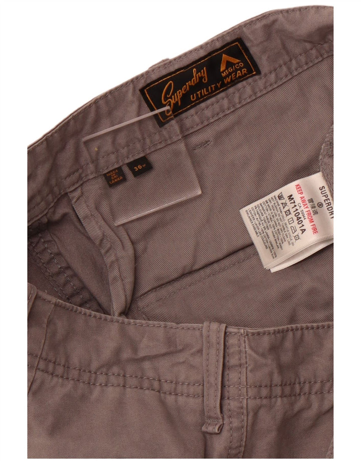 SUPERDRY Shorts cargo para hombre W36 Algodón gris grande