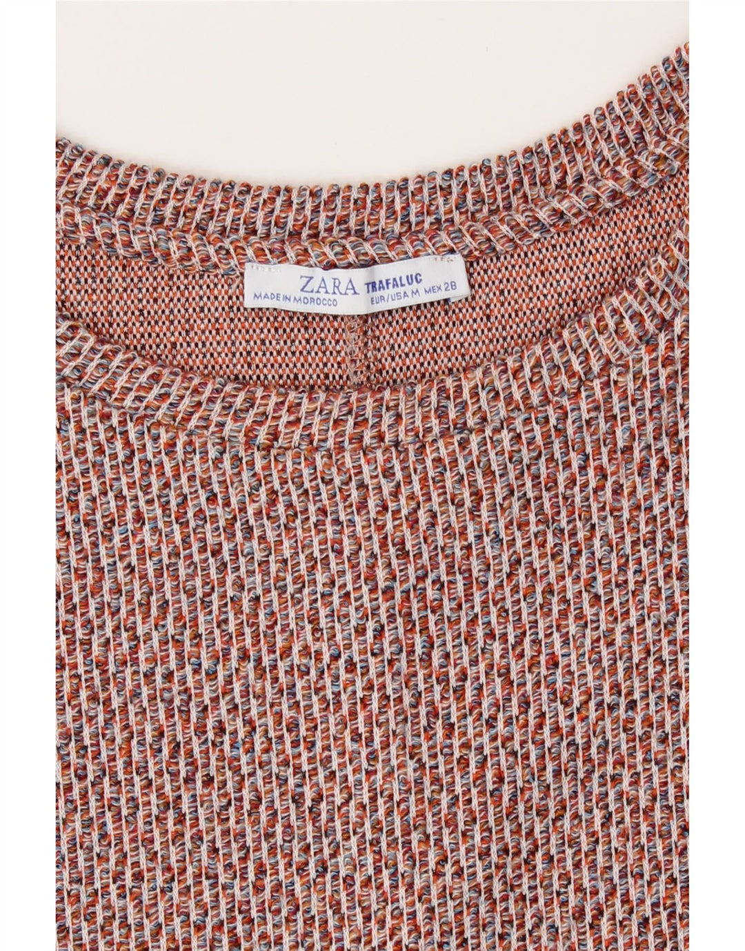 Zara Mujer Trafaluc Vestido Recto UK 44 Mediano Rojo Moteado