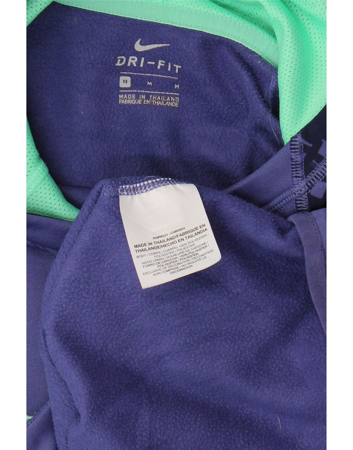 NIKE Mujer Dri Fit Graphic Sudadera con Capucha Jumper UK 40 Mediano Púrpura Geométrico