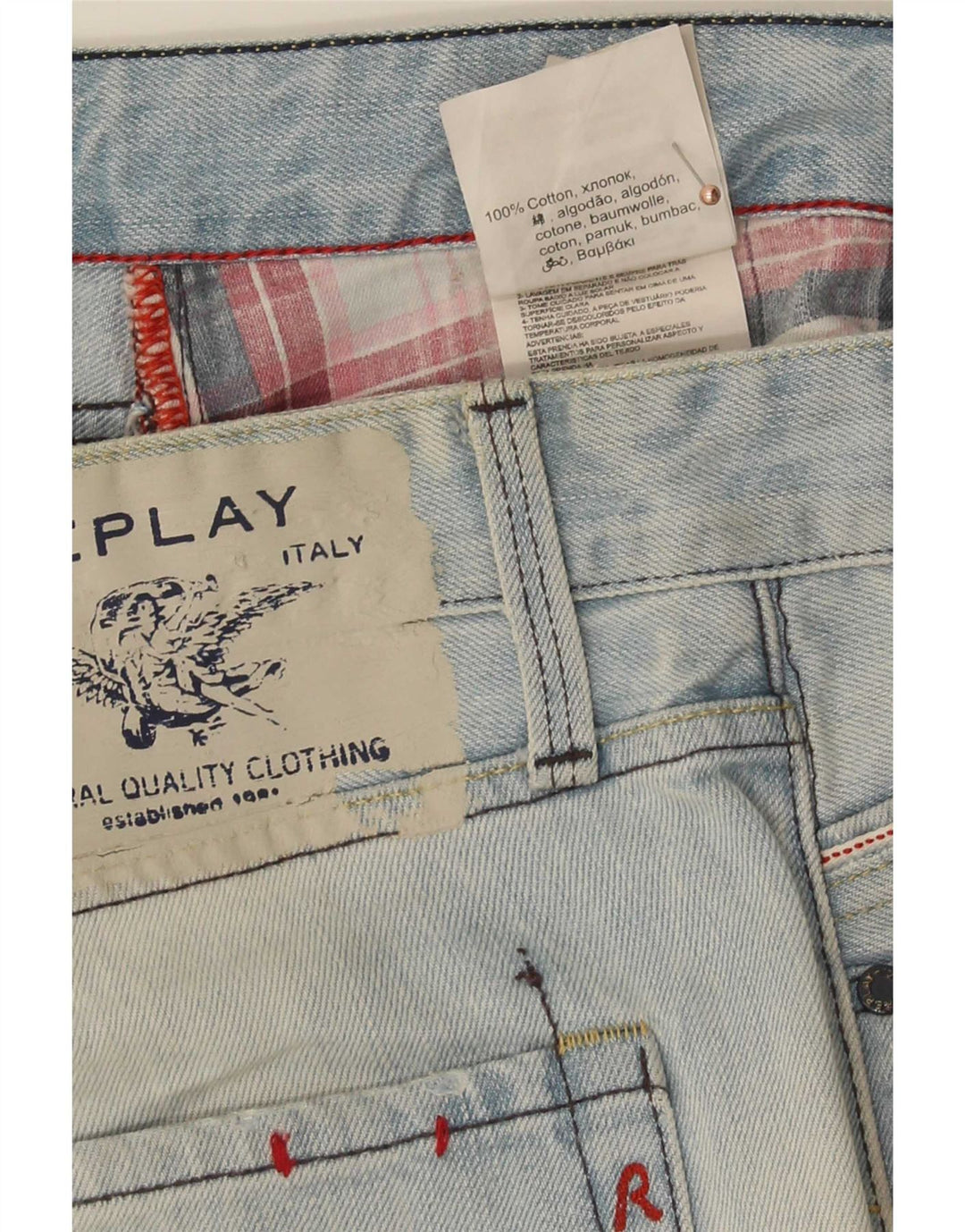 Vaqueros rectos para hombre Replay W36 L34 Algodón azul