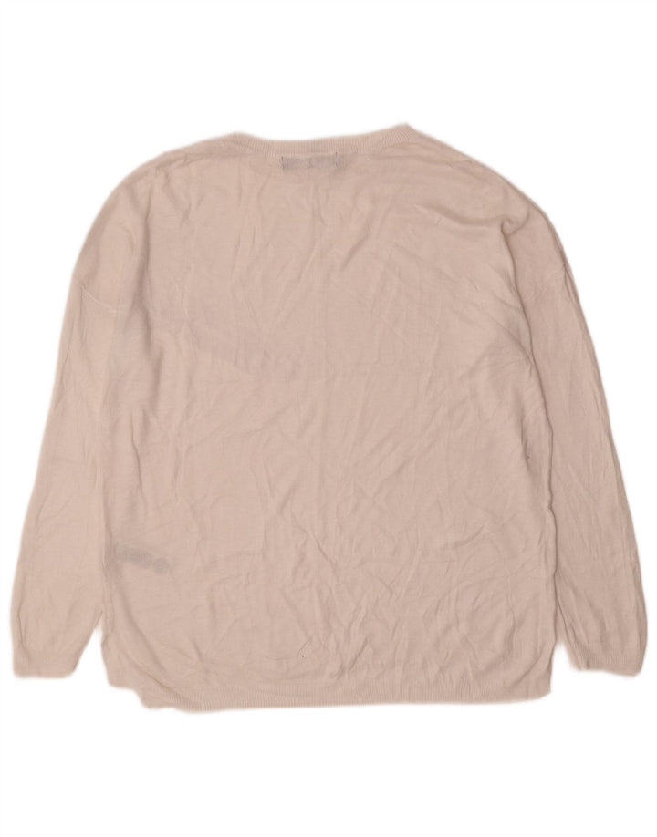 Marks & Spencer Suéter tipo jersey con cuello barco para mujer UK 14 Medium Off White