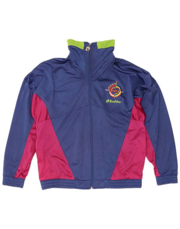 Lotto - Chaqueta de chándal holgada para hombre, color azul pequeño, poliéster, color block