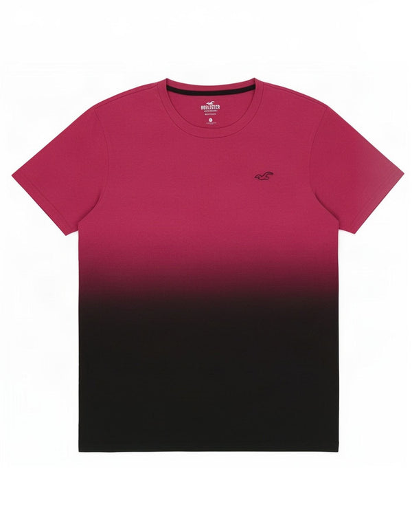 Camiseta Hollister Hombre Top Medium Rosa Colorblock Algodón