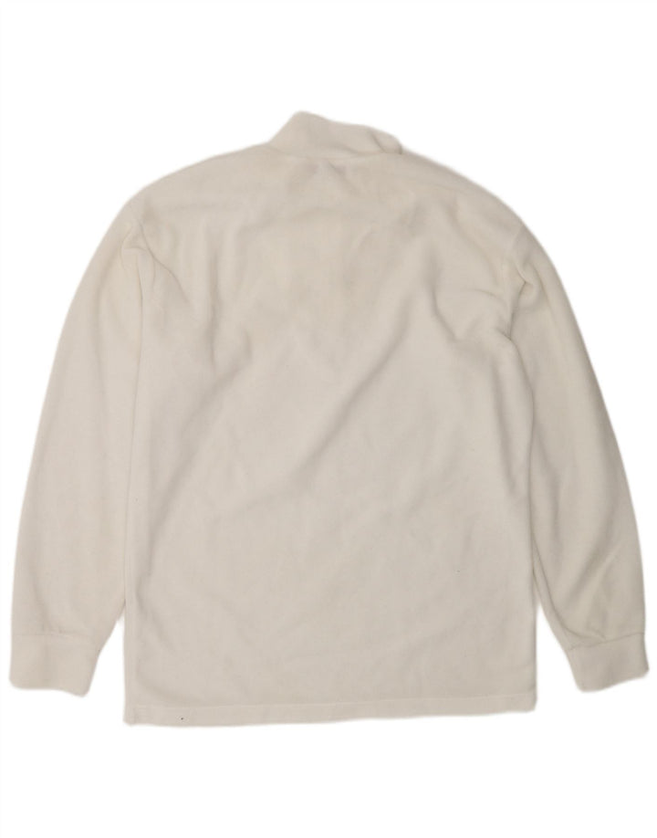 Fila Jersey de forro polar con cuello y cremallera para hombre IT 48 Poliéster blanco mediano