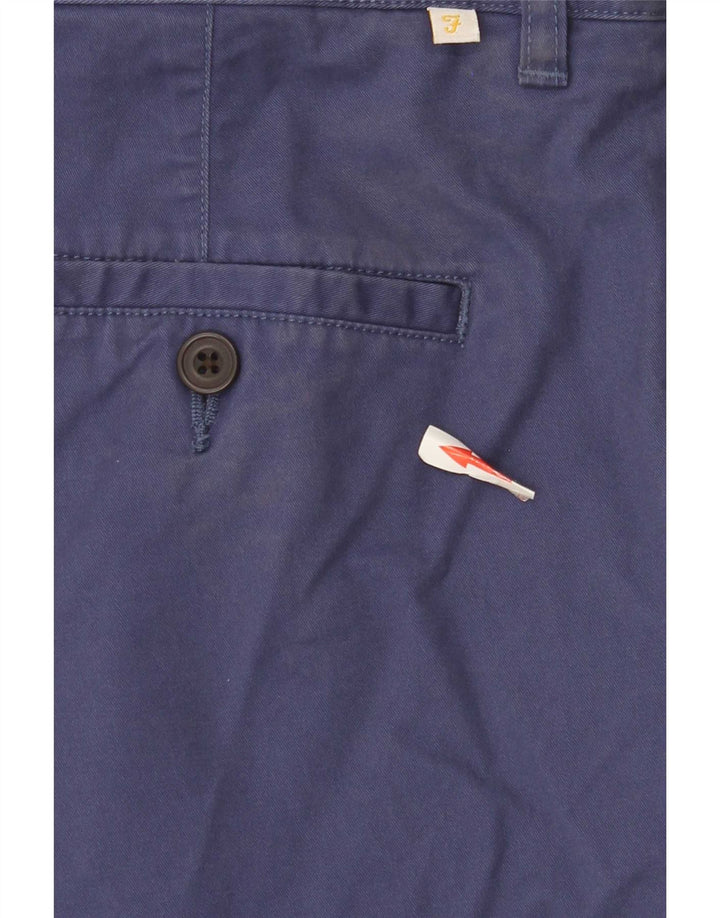 Farah Mens Regular Chino Shorts W34 Grande Algodón Azul