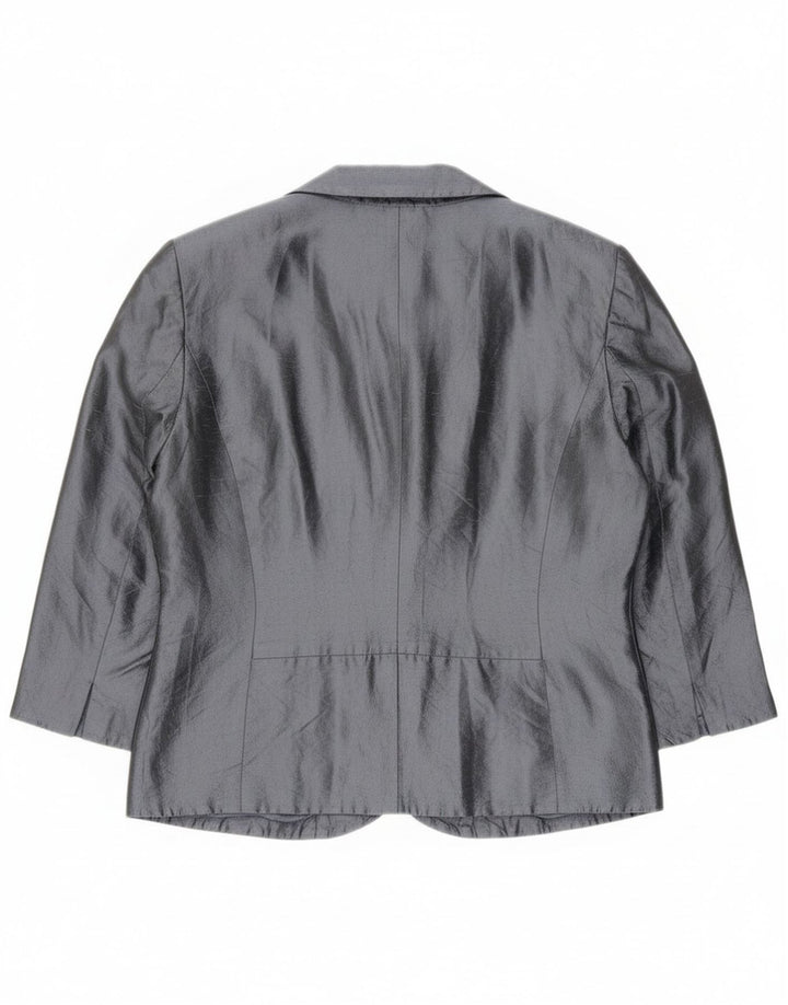 Blunauta Chaqueta corta para mujer con 6 botones IT 42 Seda gris medio