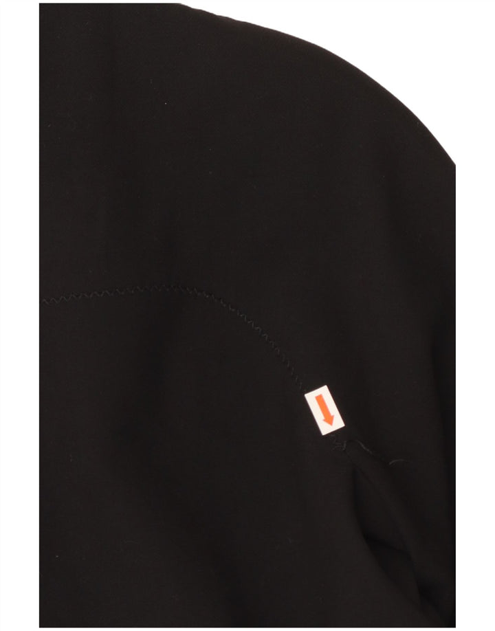 VINTAGE Chaqueta Blazer para Mujer Reino Unido 10 Pequeño Poliéster Negro