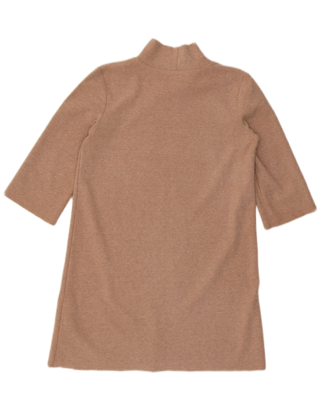 Zara Vestido recto de manga 3/4 para mujer UK 10 Small Beige Poliéster