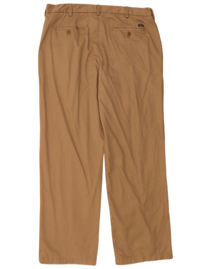 IZOD Pantalón chino recto para hombre W36 L32 Algodón beige