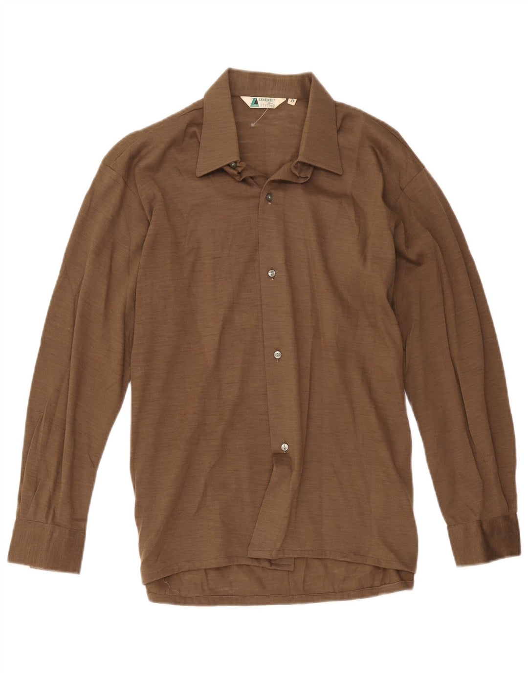 Camisa vintage para hombre talla 39 lana marrón medio