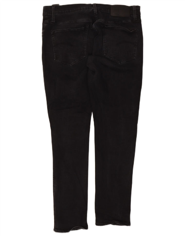 G-Star Hombre 3301 Slim Jeans W36 L32 Algodón Negro