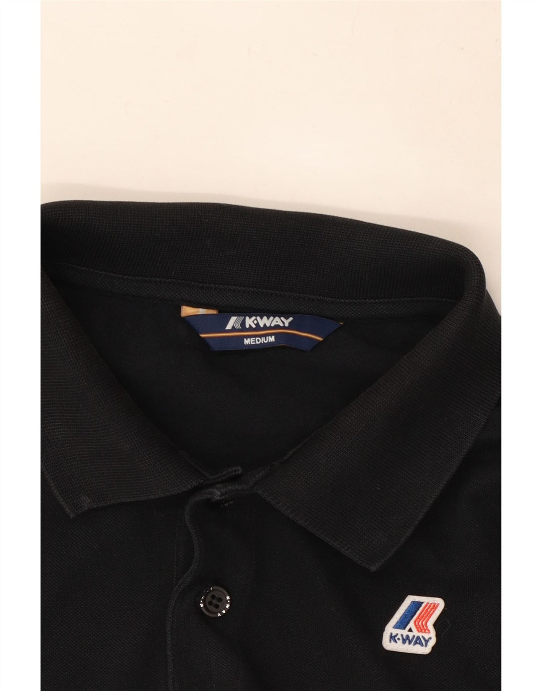 Polo K-Way Hombre Mediano Negro