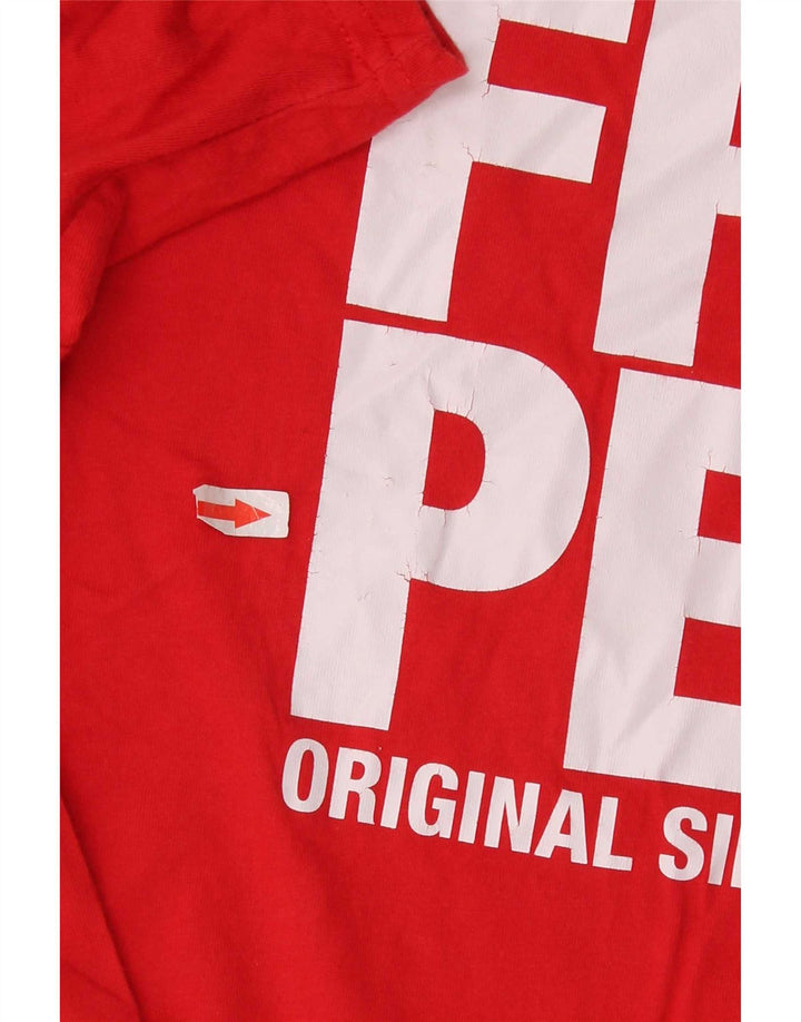 Fred Perry Camiseta Gráfica Para Hombre Top Grande De Algodón Rojo