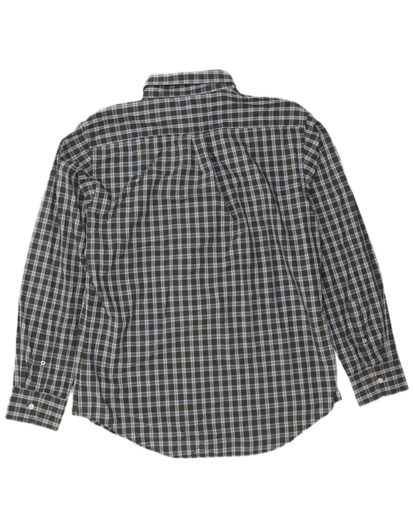 IZOD Camisa para hombre grande de algodón a cuadros caqui