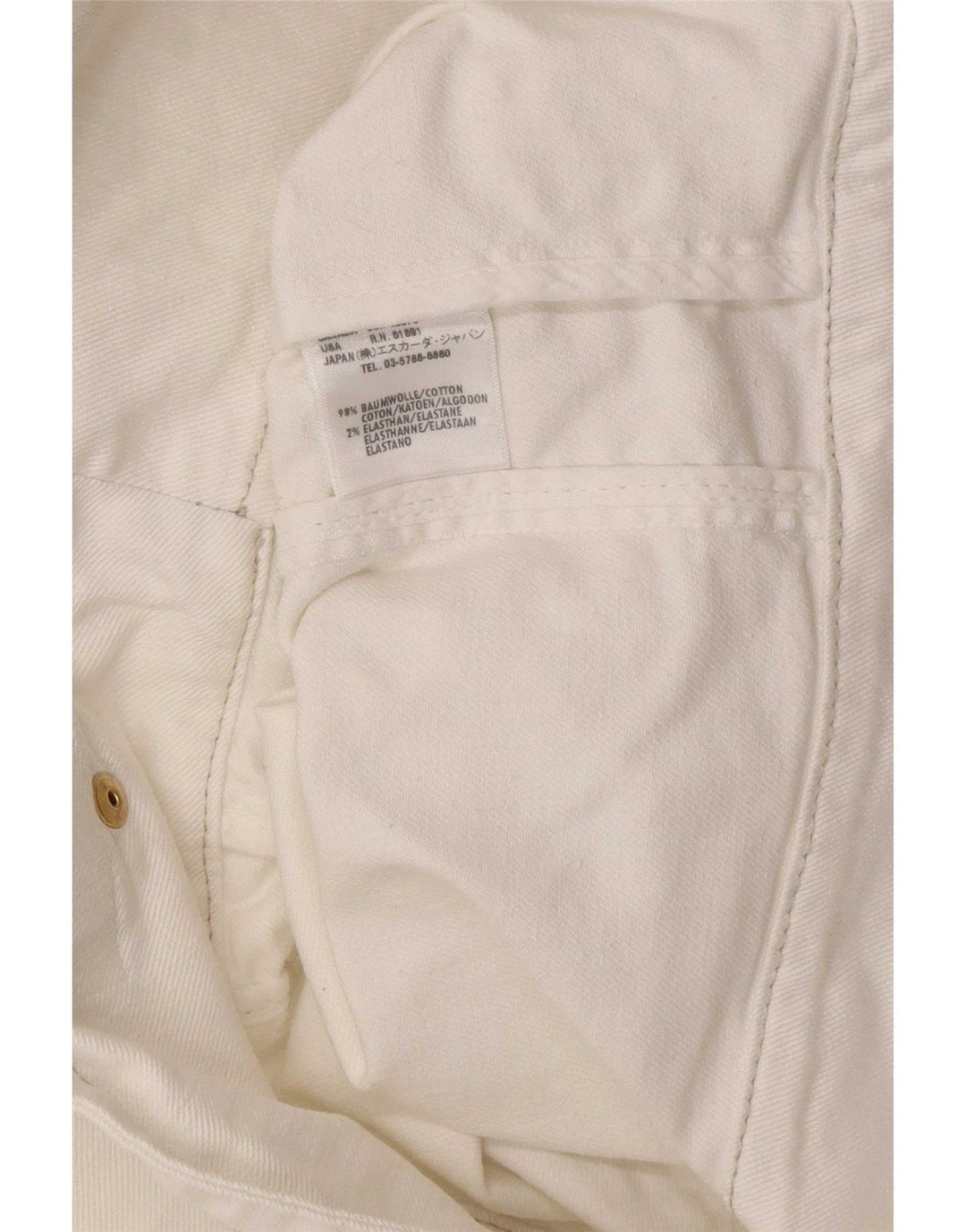 Escada Chaqueta motera vaquera para mujer EU 38 Mediana Algodón blanco