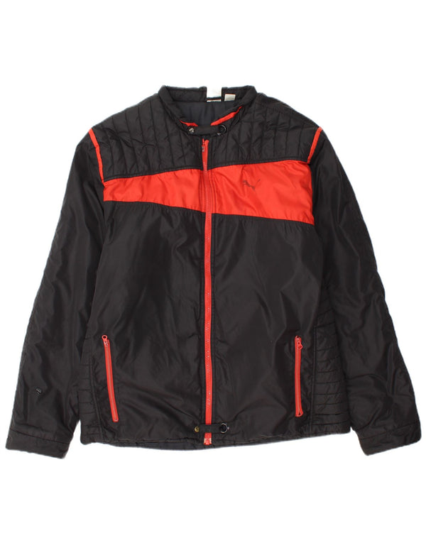 PUMA Chaqueta acolchada para hombre UK 38 Medium Black Colourblock