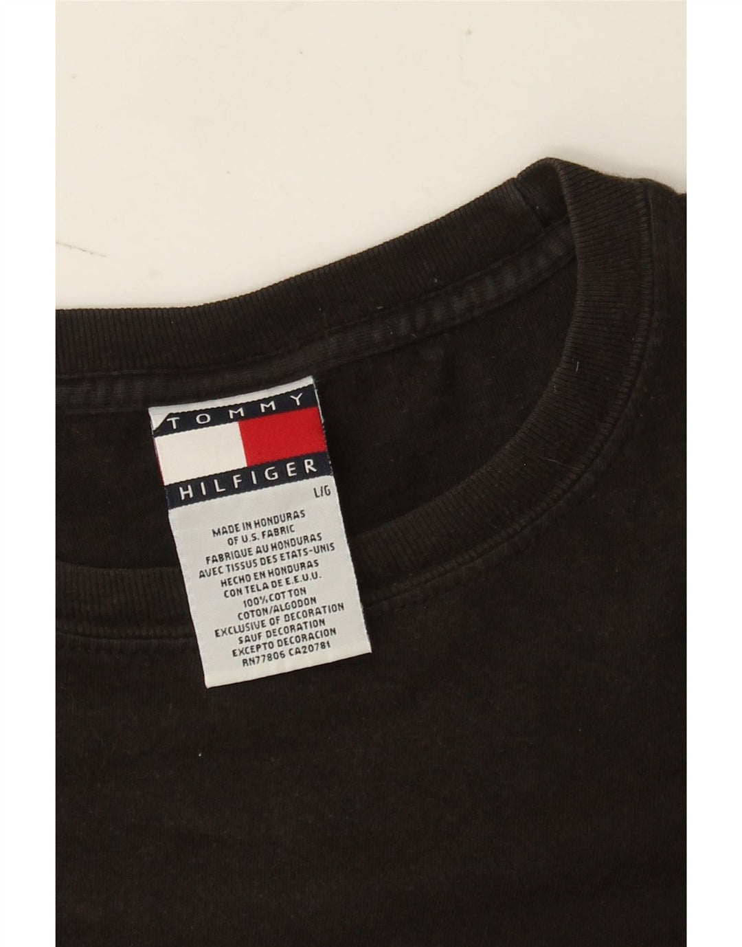 Tommy Hilfiger - Camiseta para hombre, talla grande, algodón negro