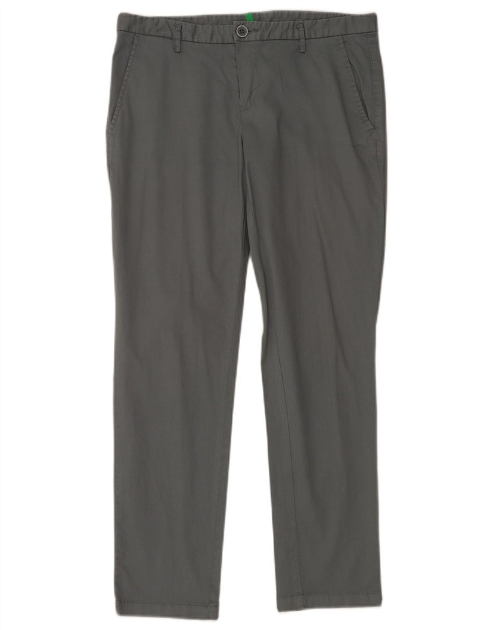 Benetton Pantalones Chinos Slim Para Mujer IT 42 Medium W32 L28 Gris