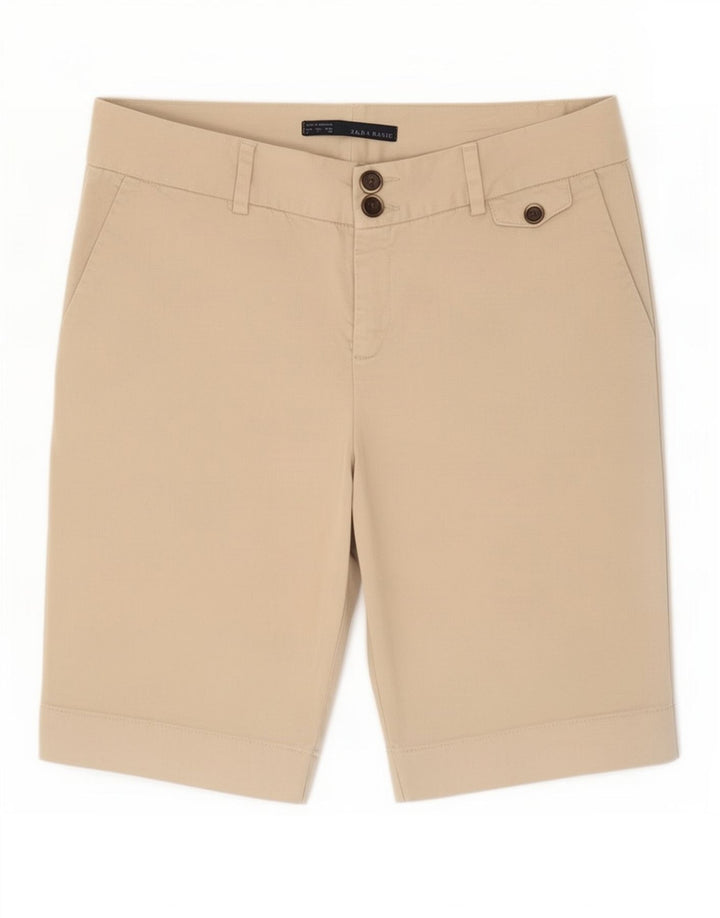 Zara Mujer Pantalones Cortos Chinos Grande W32 Beige