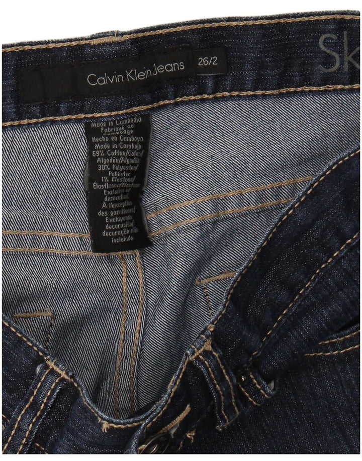 CALVIN KLEIN Vaqueros pitillo para mujer US 2 XS W26 L31 Azul marino Algodón