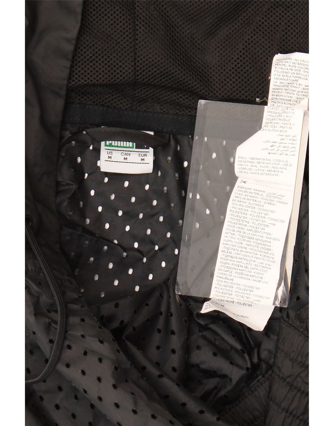 PUMA Chaqueta superior de chándal con capucha y gráfico para hombre Poliéster negro mediano