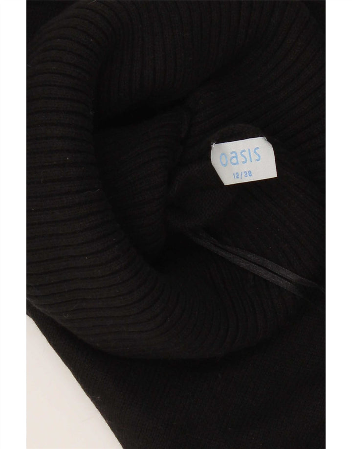 Oasis - Jersey de manga corta con cuello vuelto para mujer, talla M, color negro