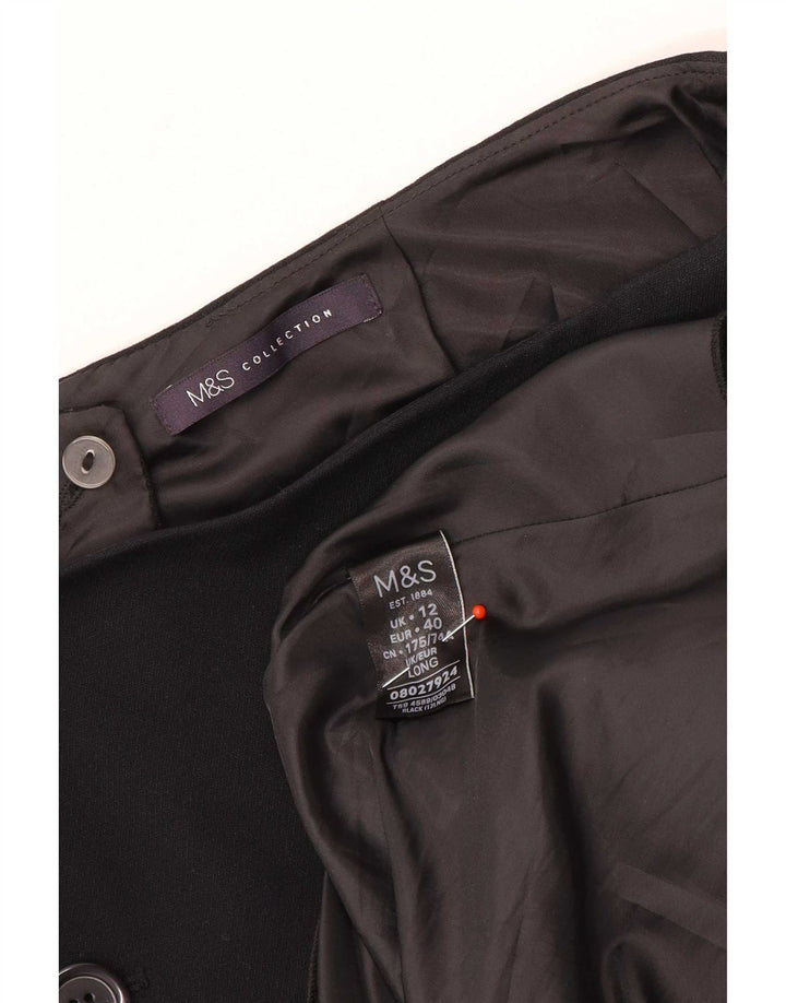 Marks & Spencer Falda acampanada para mujer UK 12 Medium W30 Poliéster negro