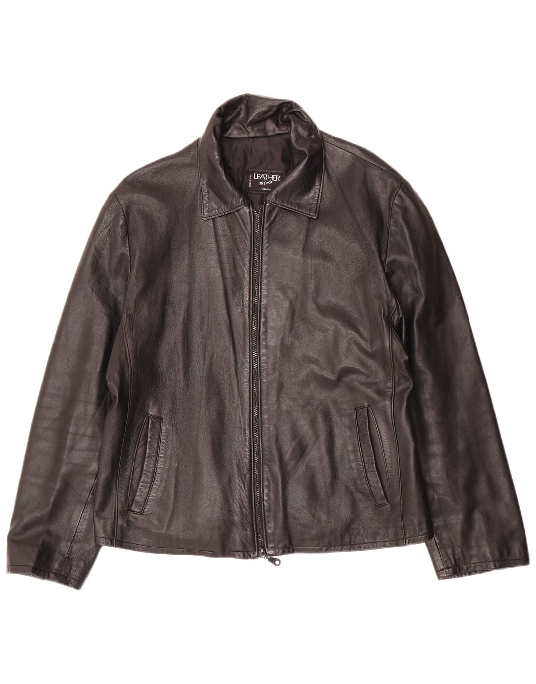 VINTAGE Chaqueta de cuero para mujer Reino Unido 16 Cuero negro grande