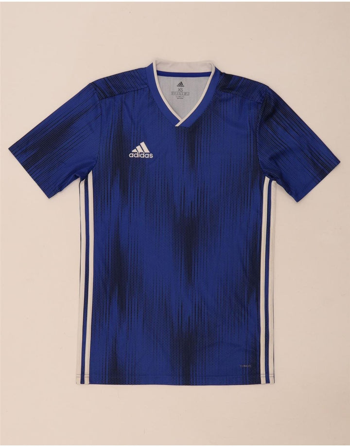 Adidas Mens Climalite Camiseta Top XS Azul Geométrico Poliéster