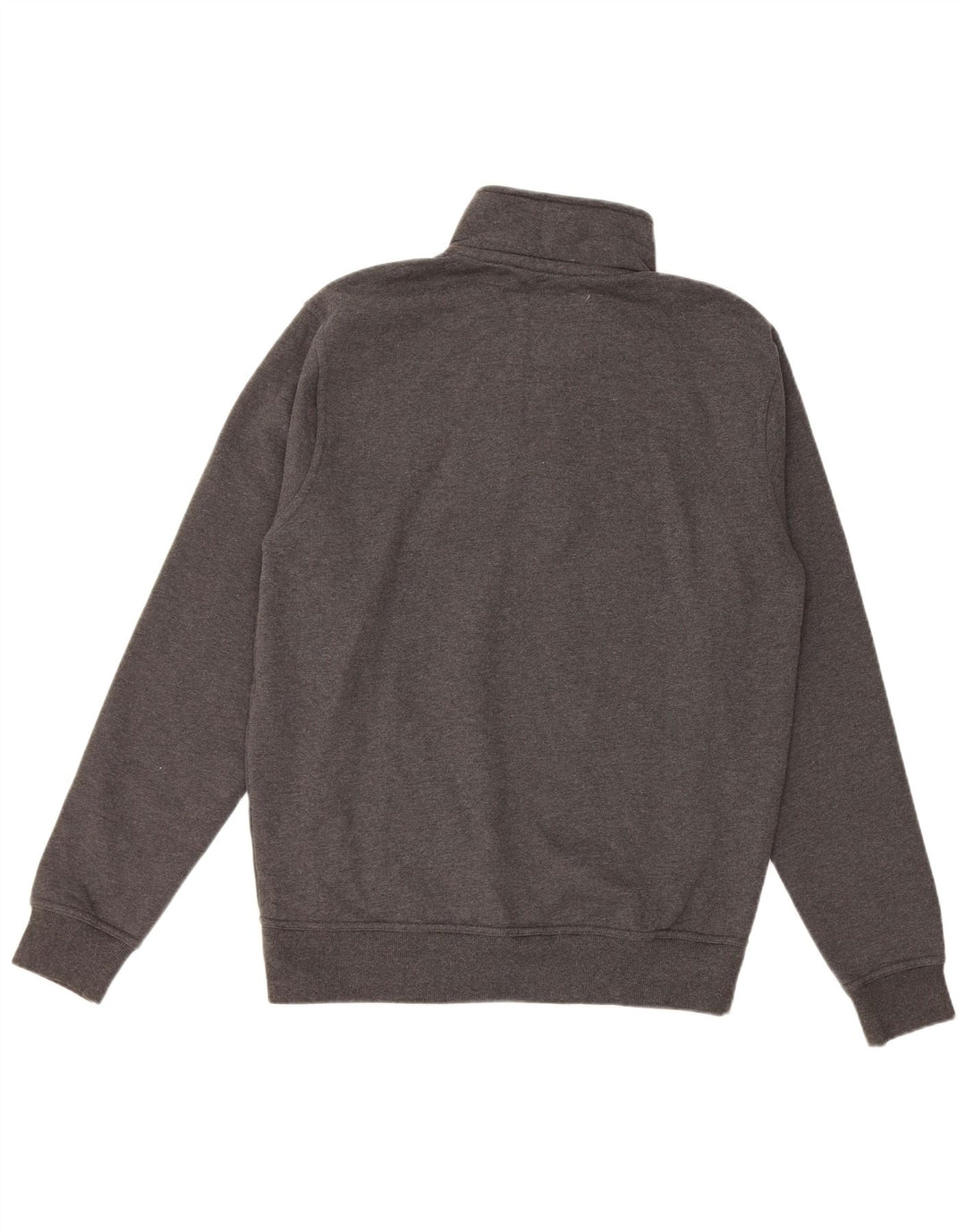 CREW CLOTHING Sudadera con cuello y cremallera para hombre Jersey grande de algodón gris