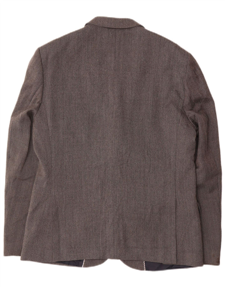 Marks & Spencer Chaqueta tipo blazer ajustada con 2 botones para hombre UK 42 Large Grey Wool
