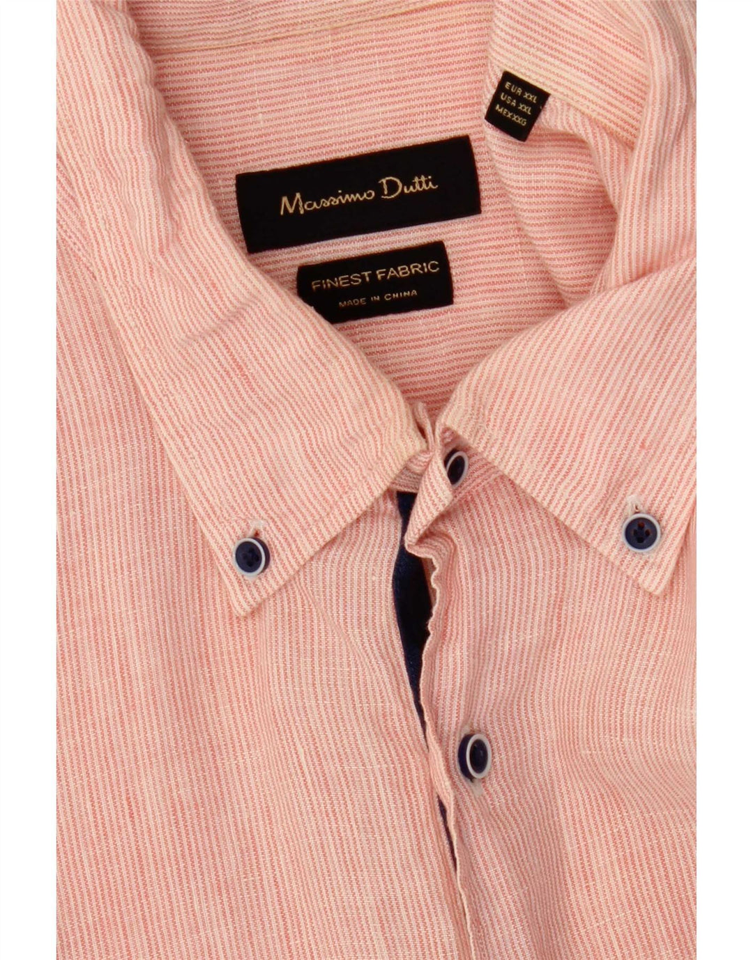 Camisa Hombre Massimo Dutti 2XL Raya diplomática Rosa