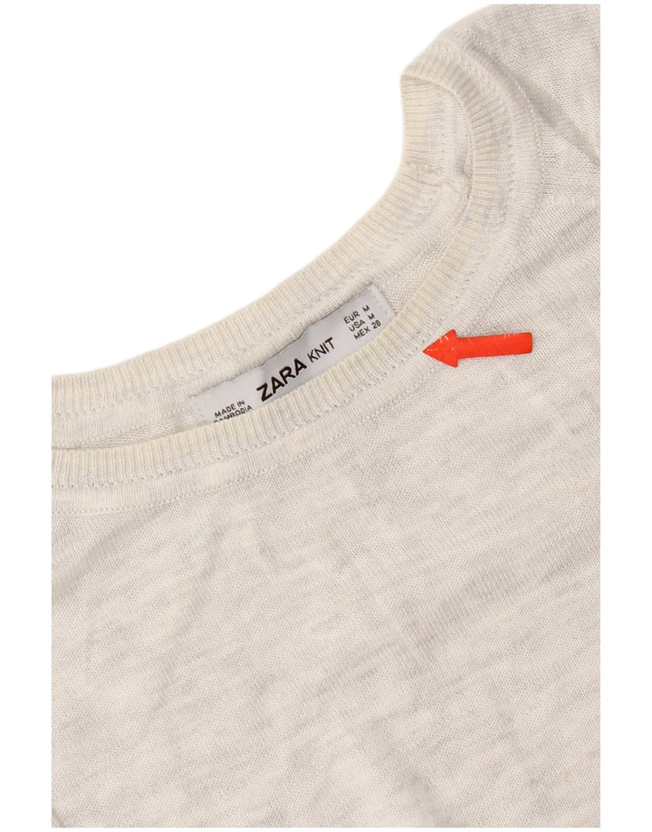 Zara - Jersey con cuello barco para mujer, talla 40, color gris medio